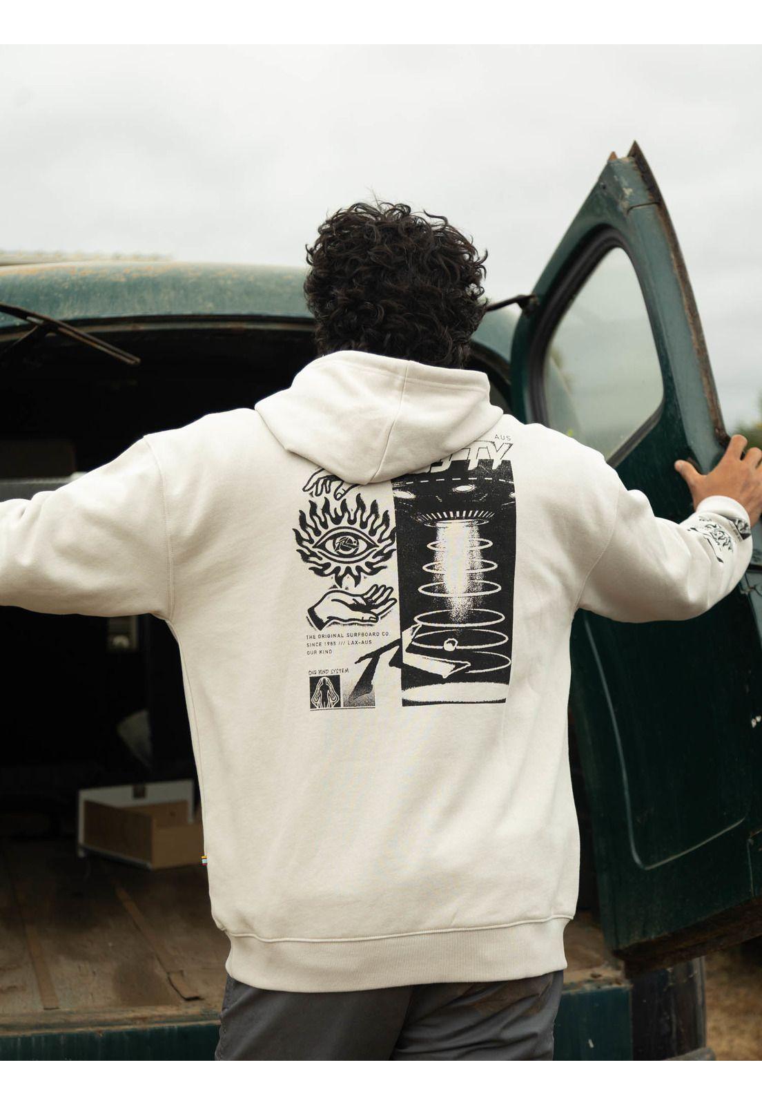 Poleron Canguro Abducted Hoodie Beige Hombre Rusty-2