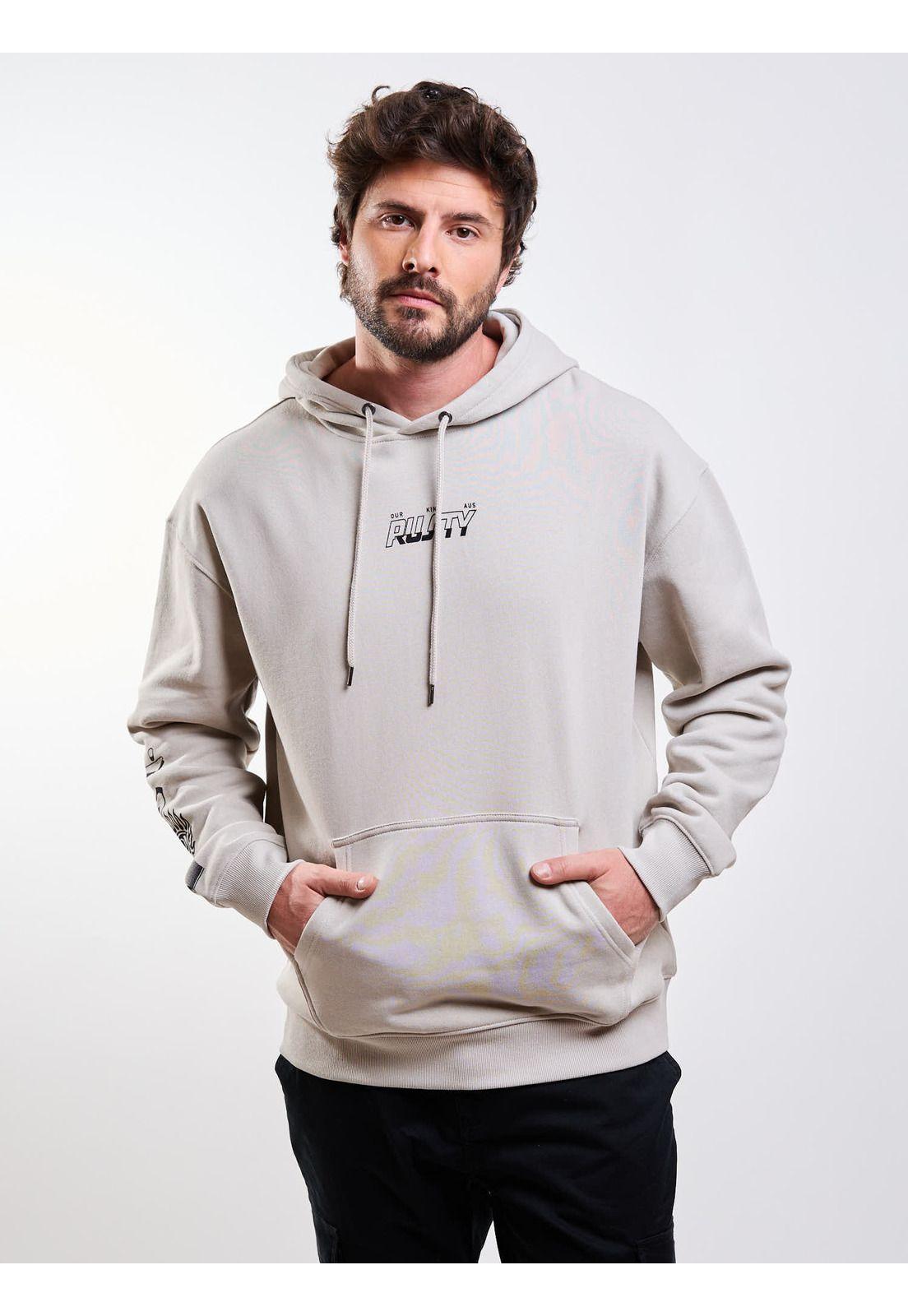 Poleron Canguro Abducted Hoodie Beige Hombre Rusty-3