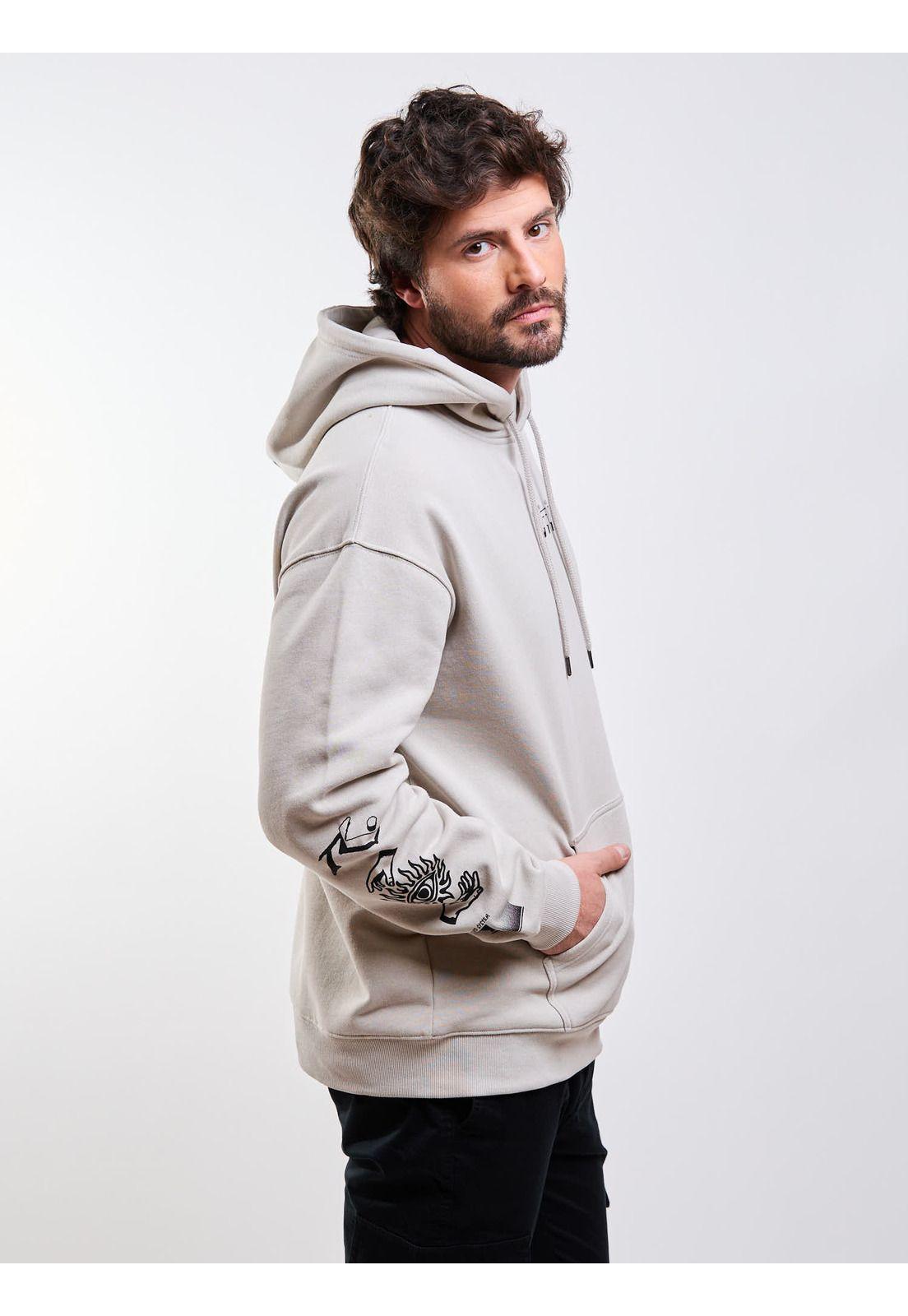 Poleron Canguro Abducted Hoodie Beige Hombre Rusty-5