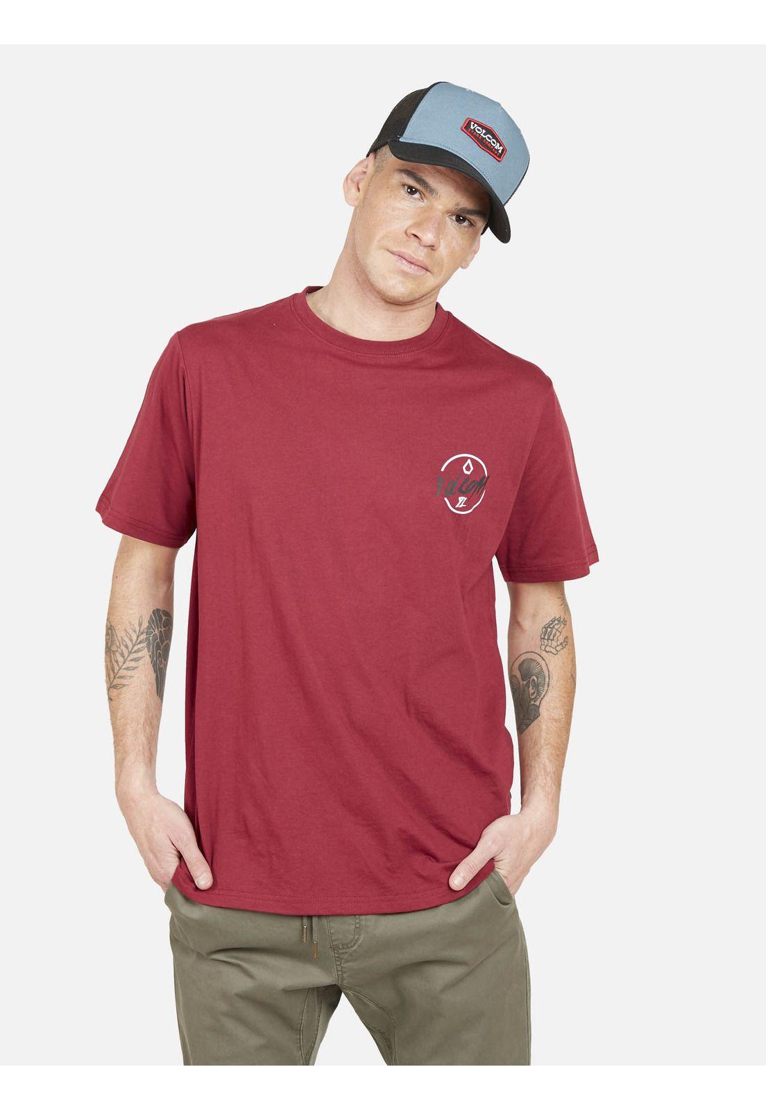 Polera BORN TO CHASE SS TEE Hombre Rojo Volcom-0