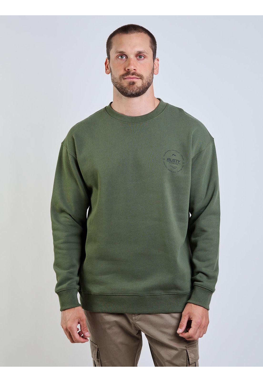 Poleron CR Seal Our Kind Crew Verde Hombre Rusty-0