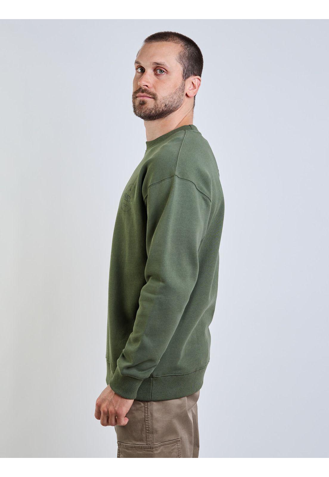 Poleron CR Seal Our Kind Crew Verde Hombre Rusty-2