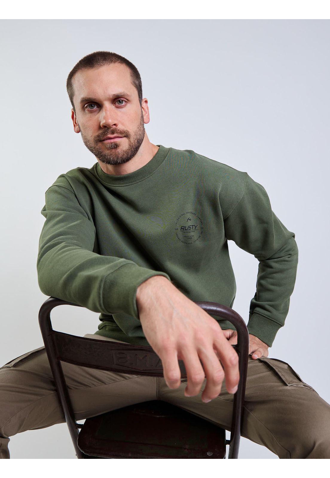 Poleron CR Seal Our Kind Crew Verde Hombre Rusty-6