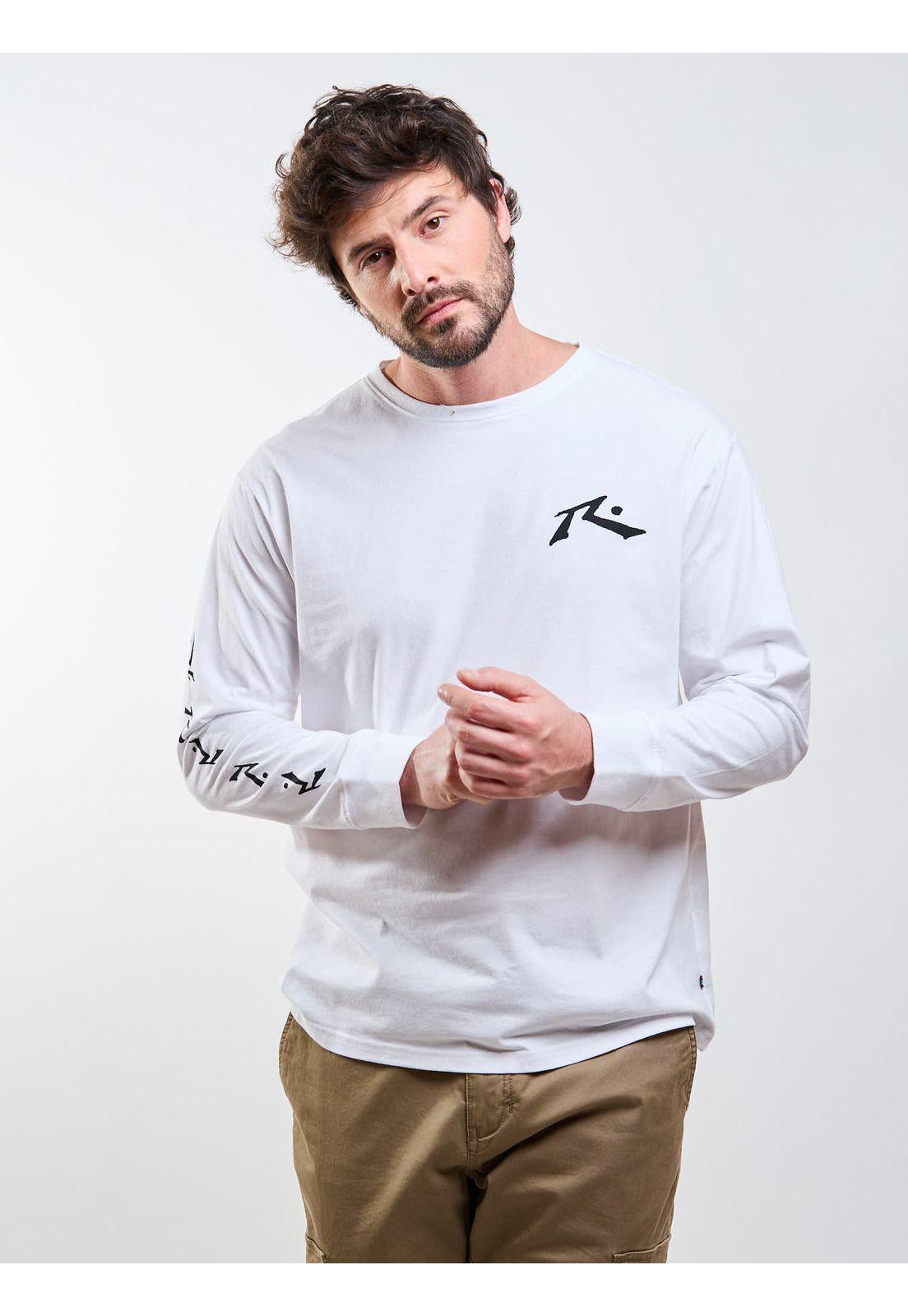 Polera ML R Logo Blanco Hombre Rusty-4