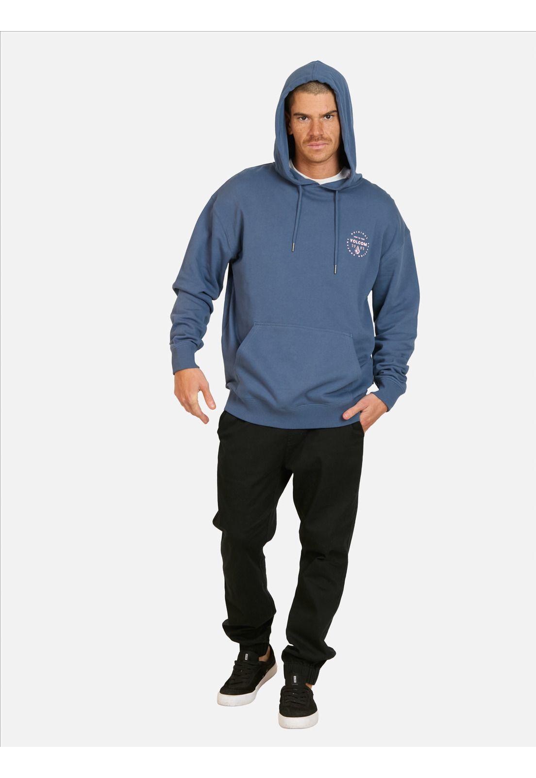 Poleron Canguro Spin Azul Hombre Volcom-3