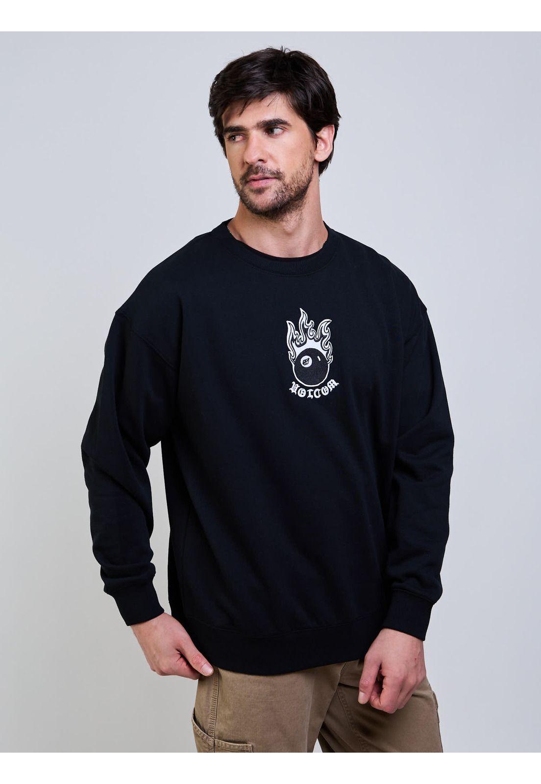 Poleron CR Fa Seth Crew Negro Hombre Volcom-1