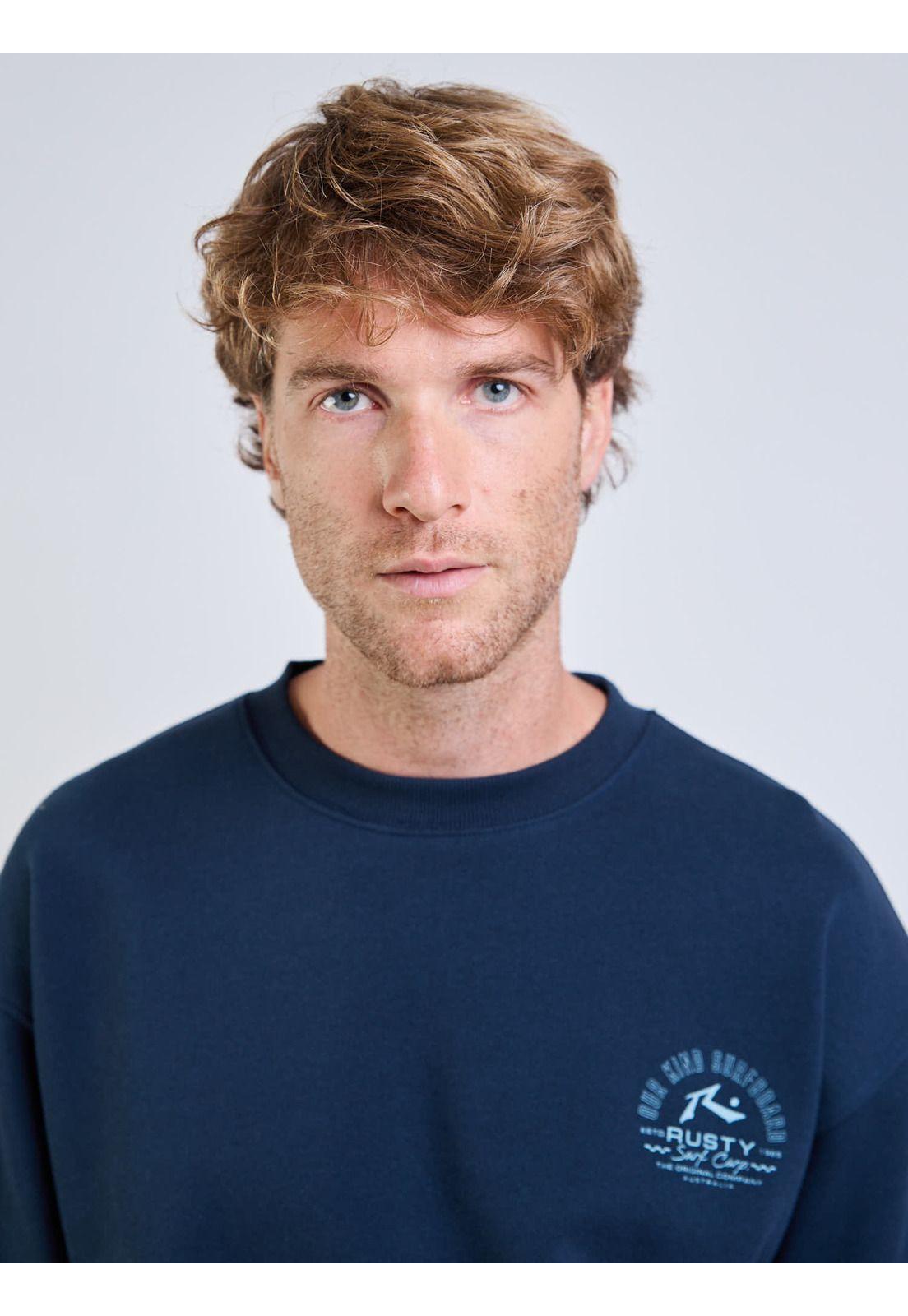 Poleron CR Heat Surf Crew Azul Hombre Rusty-4