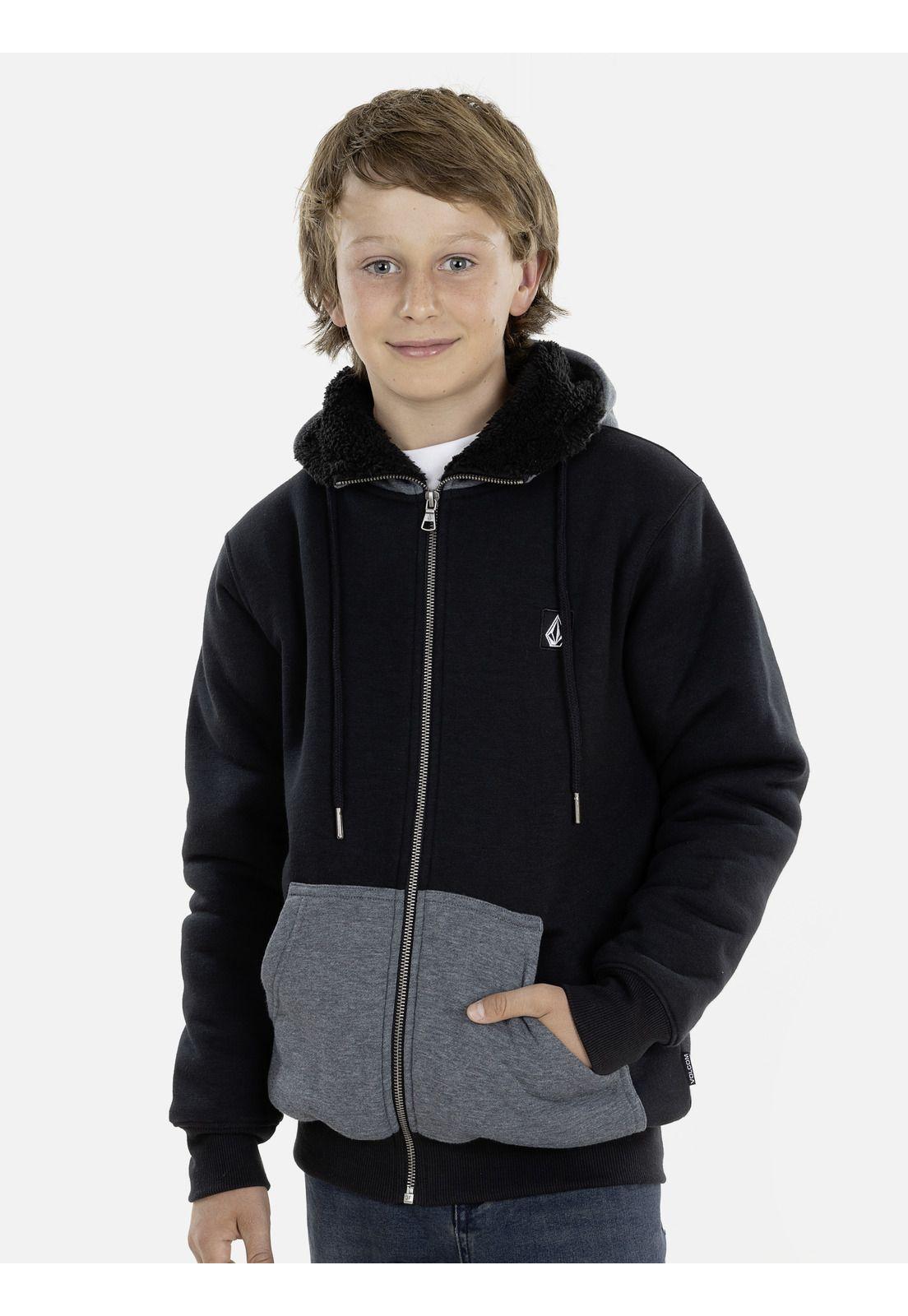 Poleron 7O145-MI20 Juvenil Gris Oscuro Volcom-0