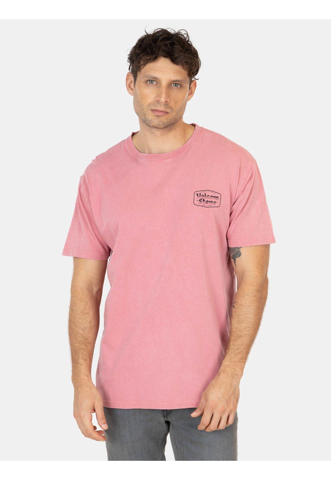Polera MC Stone Buckle Rosado Hombre Volcom-0