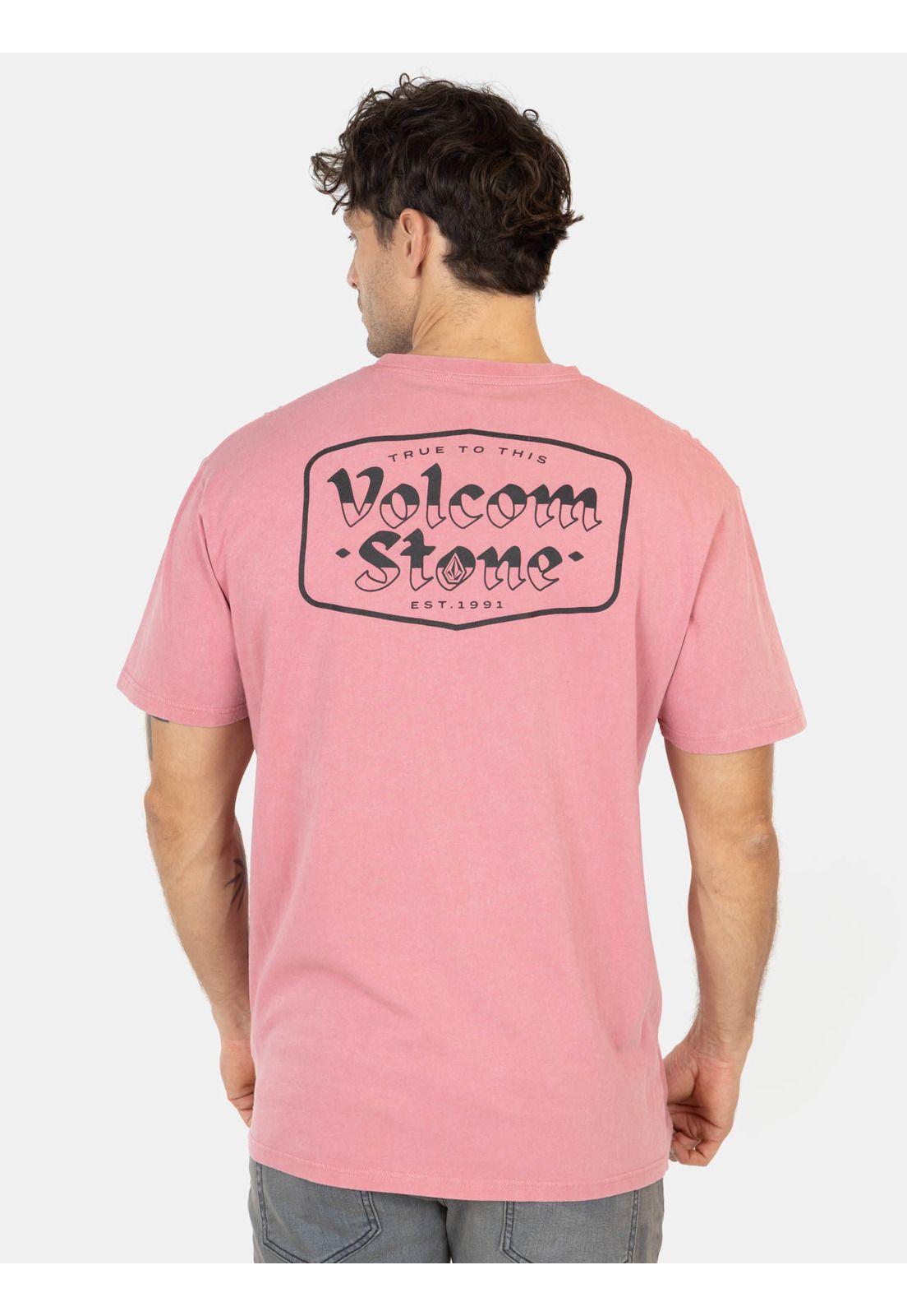 Polera MC Stone Buckle Rosado Hombre Volcom-1