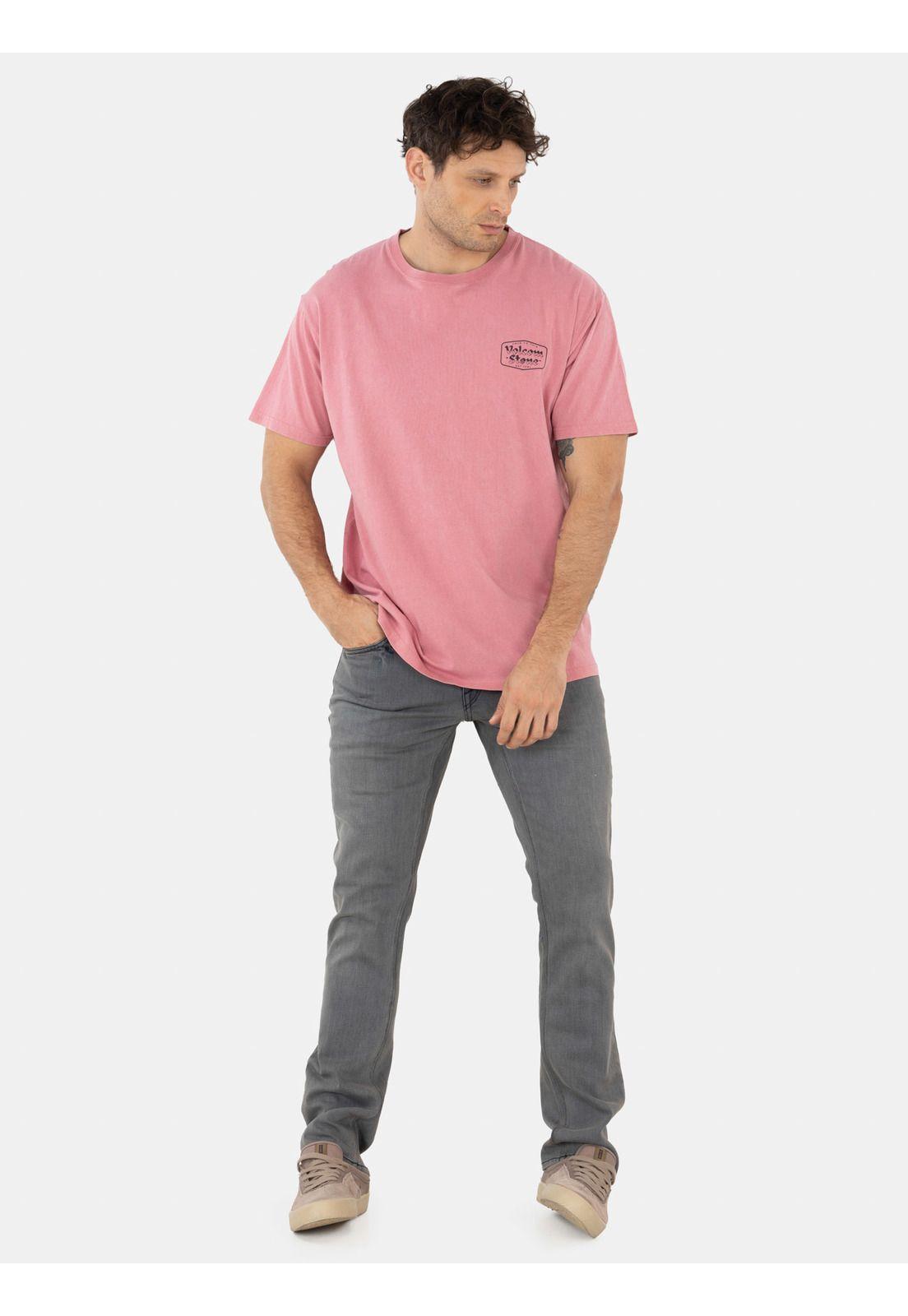 Polera MC Stone Buckle Rosado Hombre Volcom-3