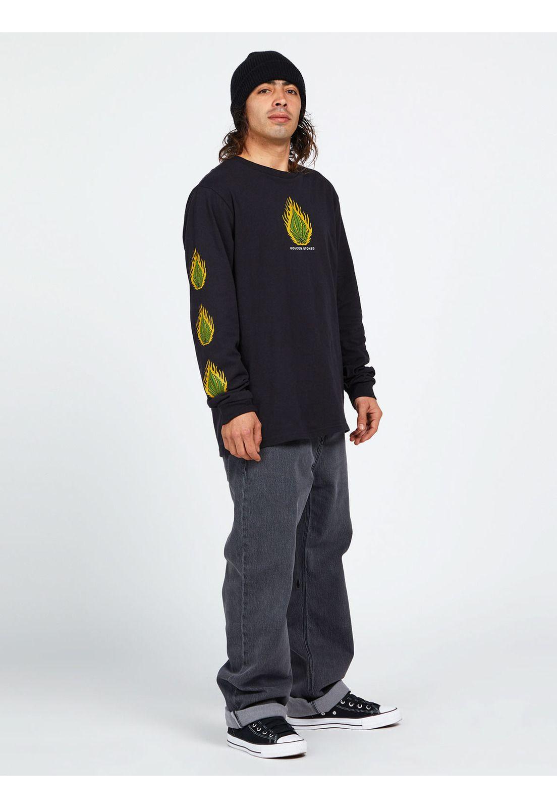Polera SKATE VITALS RUBBLE LST Hombre Negro Volcom-0