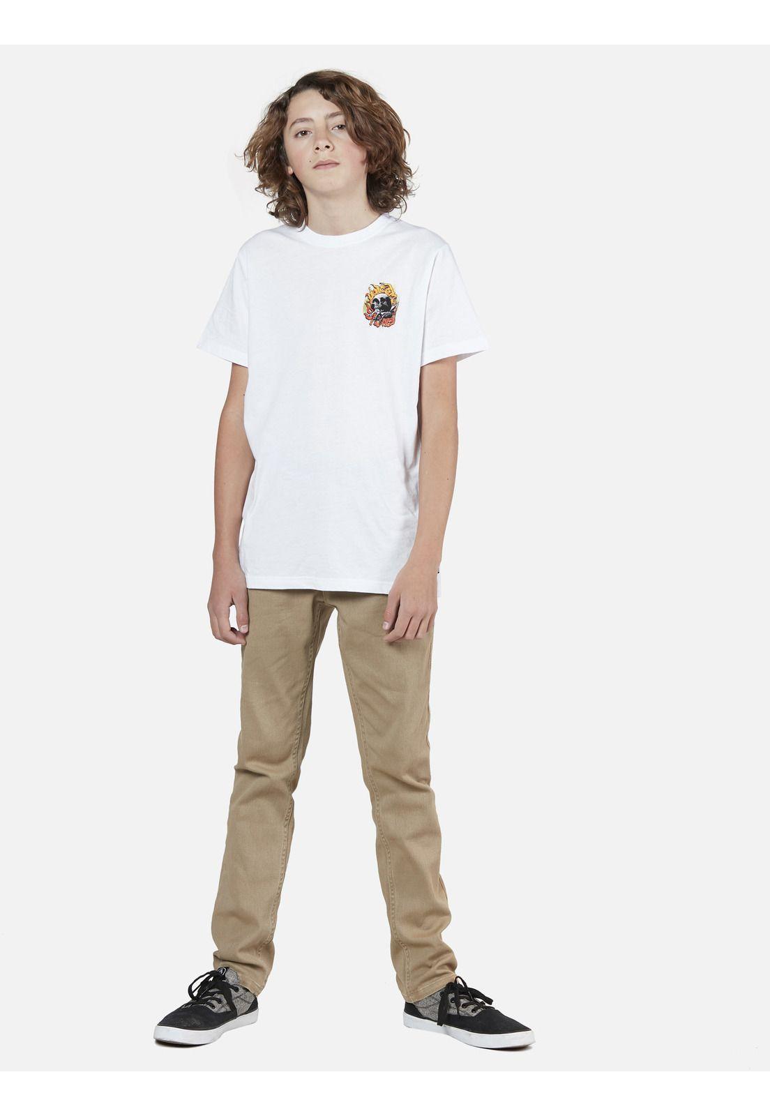 Polera M/C Básica Juvenil 7P188-MV22 Blanco Volcom-2