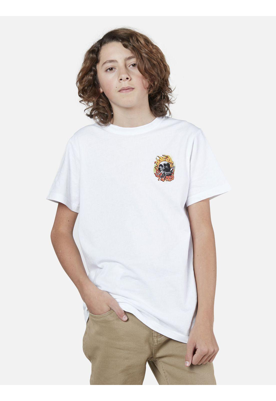 Polera M/C Básica Juvenil 7P188-MV22 Blanco Volcom-3