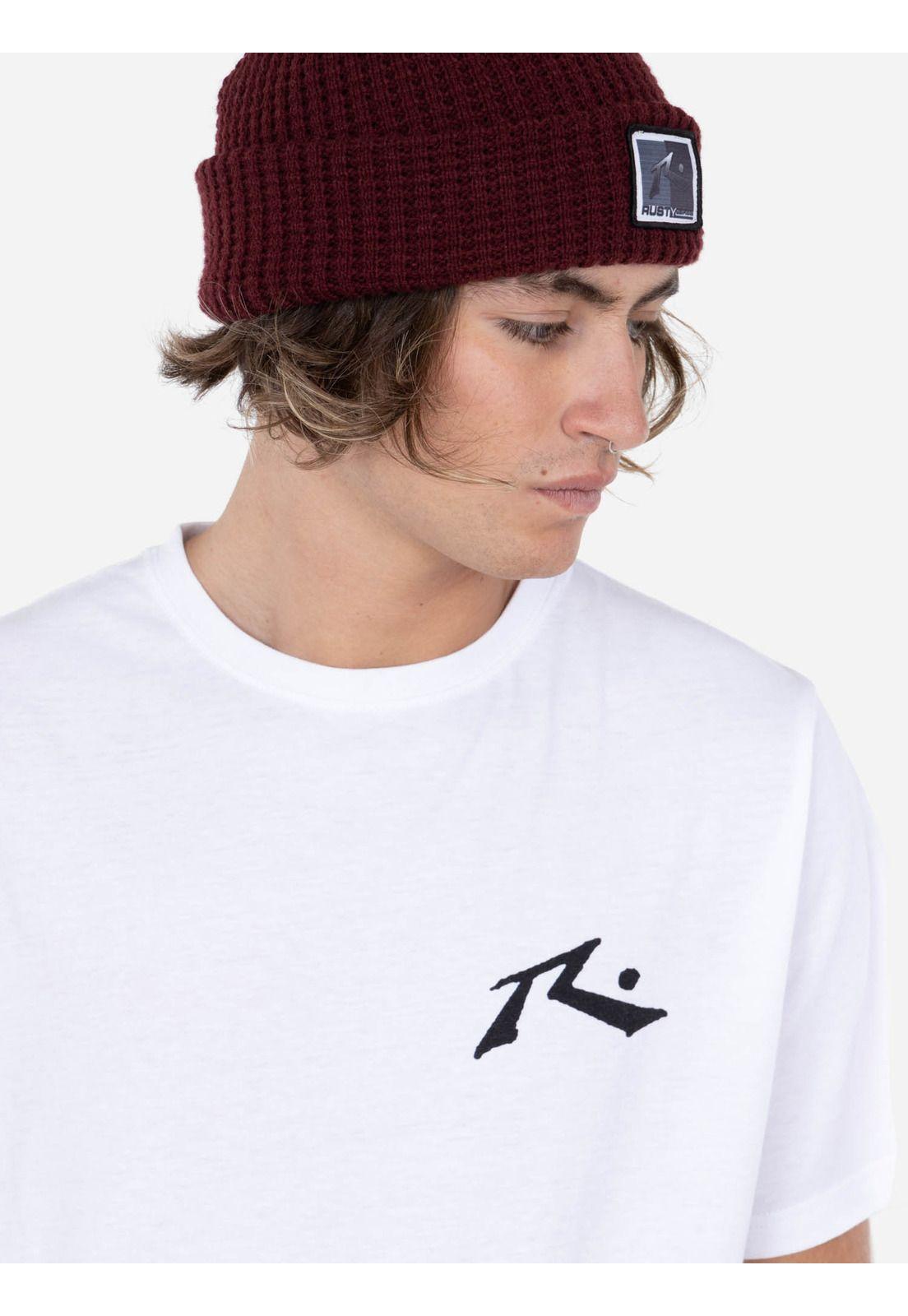 Polera PLASTIC BAG SS TEE Hombre Blanco Rusty-3