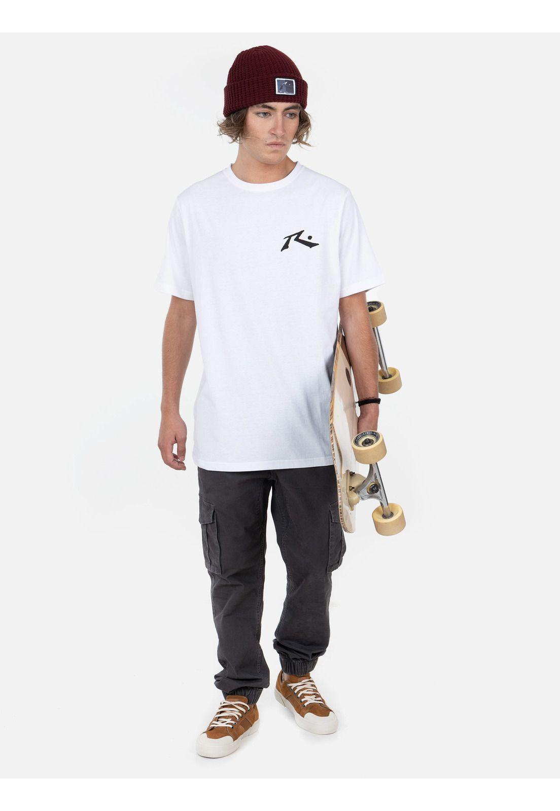 Polera PLASTIC BAG SS TEE Hombre Blanco Rusty-4
