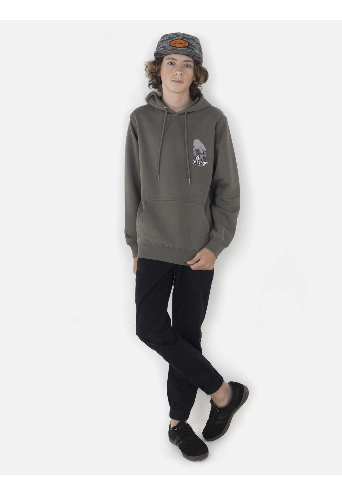 Poleron Juvenil FLOW MAT Verde Volcom-4