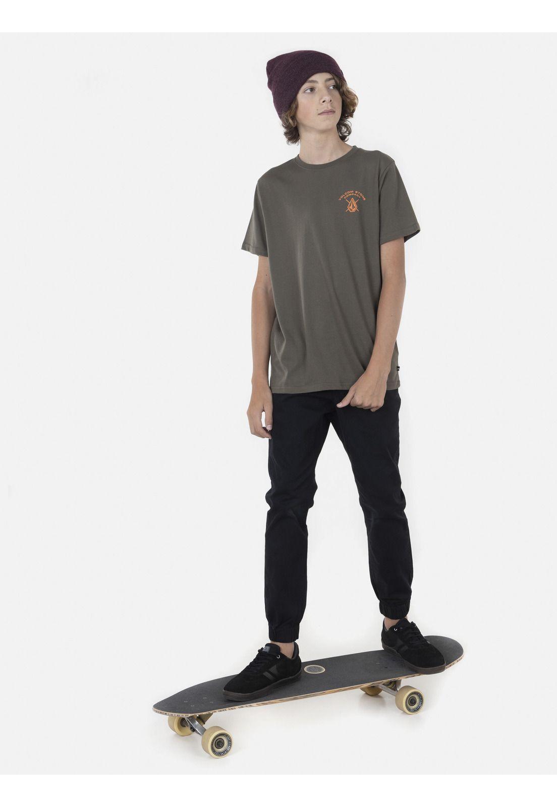 Polera Juvenil BRIGHTEN S/S TEE Y Verde Volcom-3