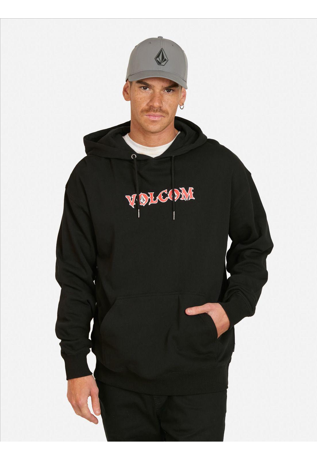 Poleron Canguro Grind Negro Hombre Volcom-0