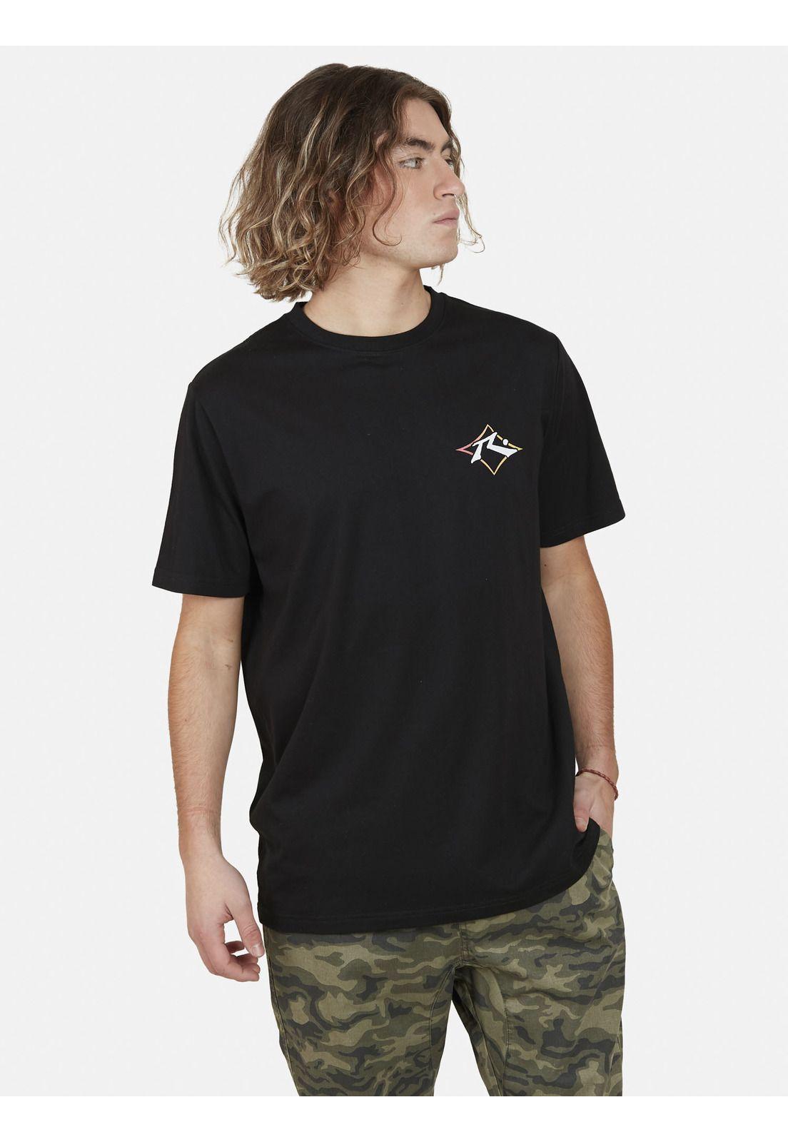 Polera Native Wave SS tee Hombre Negro Rusty-3