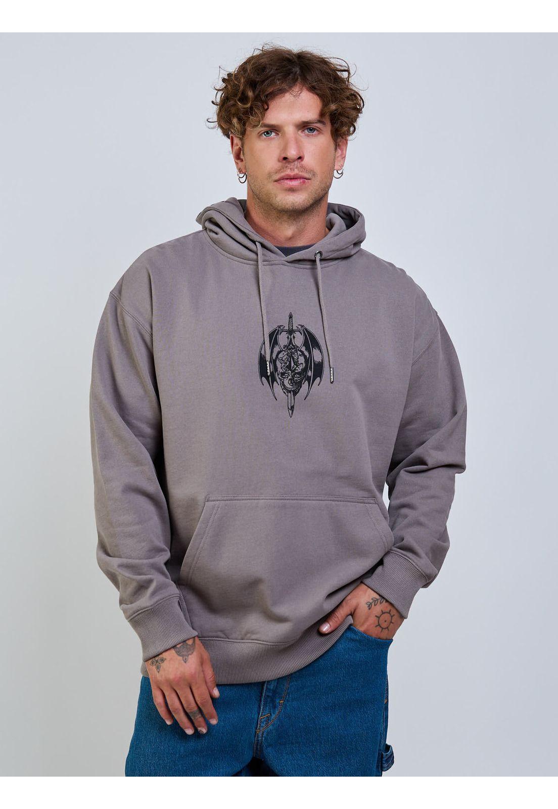 Poleron Canguro Noder Pullover Café Hombre Volcom-2