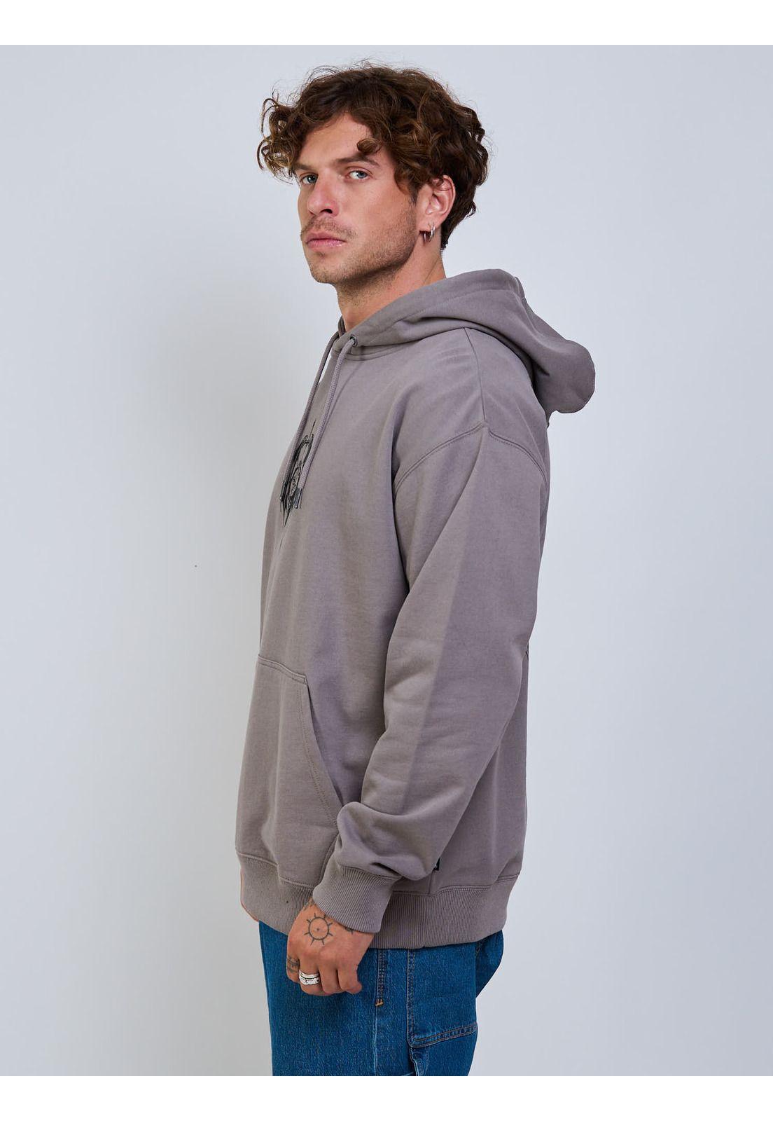 Poleron Canguro Noder Pullover Café Hombre Volcom-4