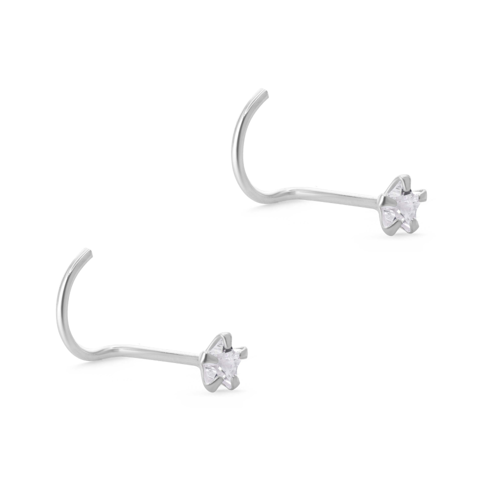 Par Piercing De Plata 925 Nar z Estrella Circ n-2
