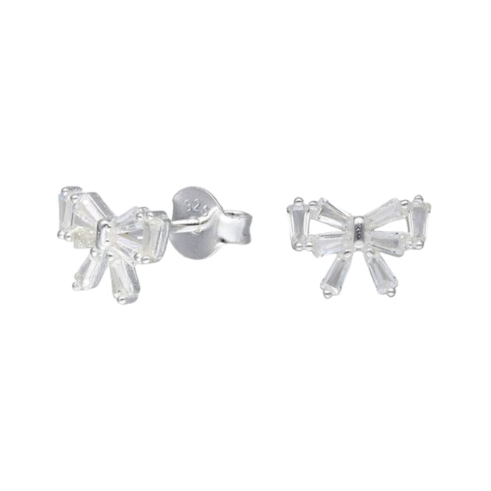 Aros de Plata Lazo Con Circones Baguette-2