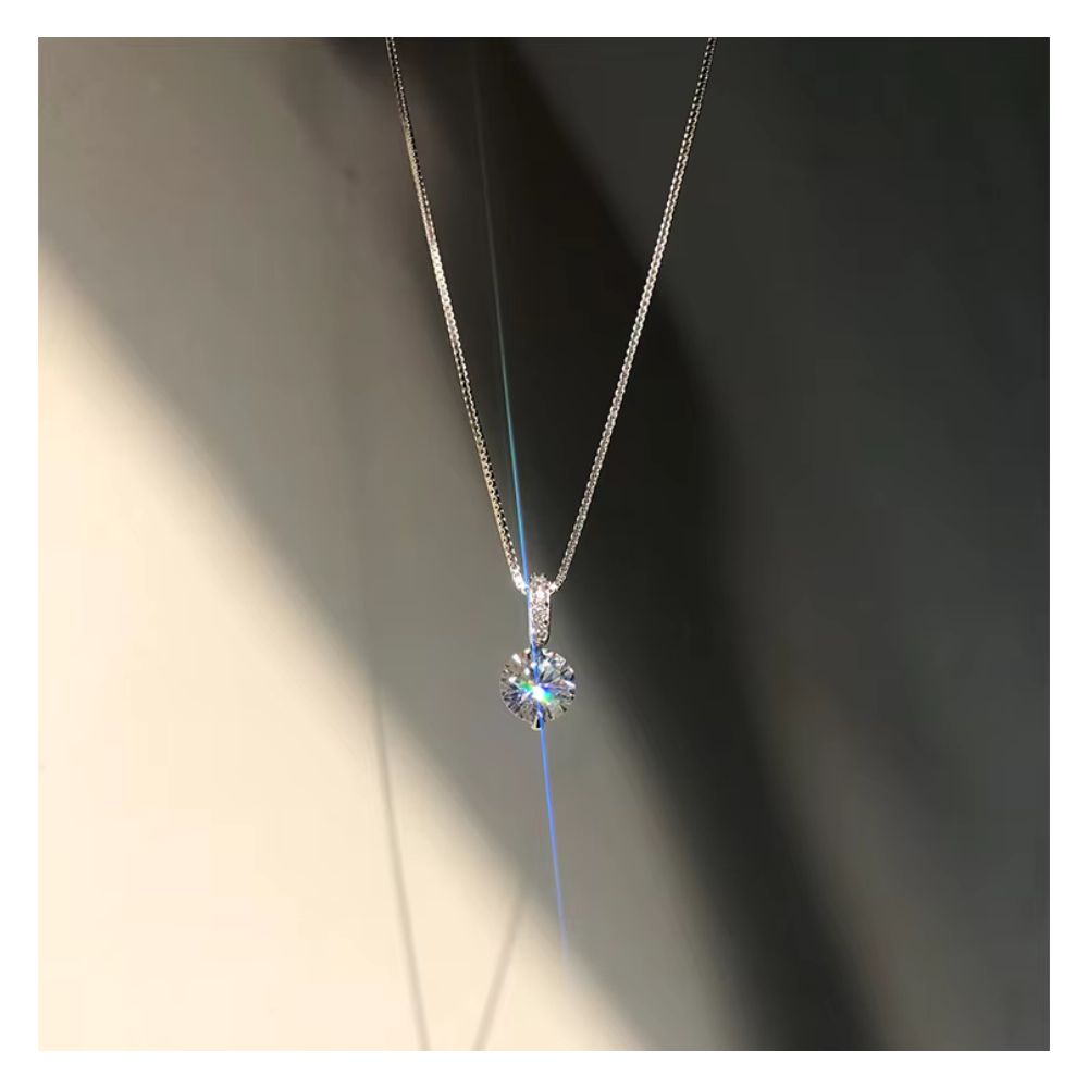 Collar Plata Punto De Luz Circon 40 Cm-7