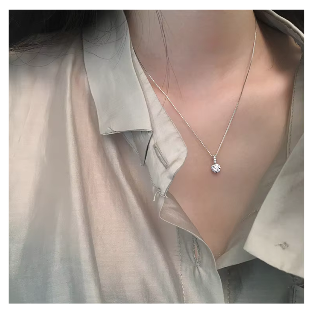 Collar Plata Punto De Luz Circon 40 Cm-4