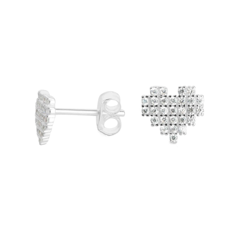Aros de Plata Circones en Corazón-2