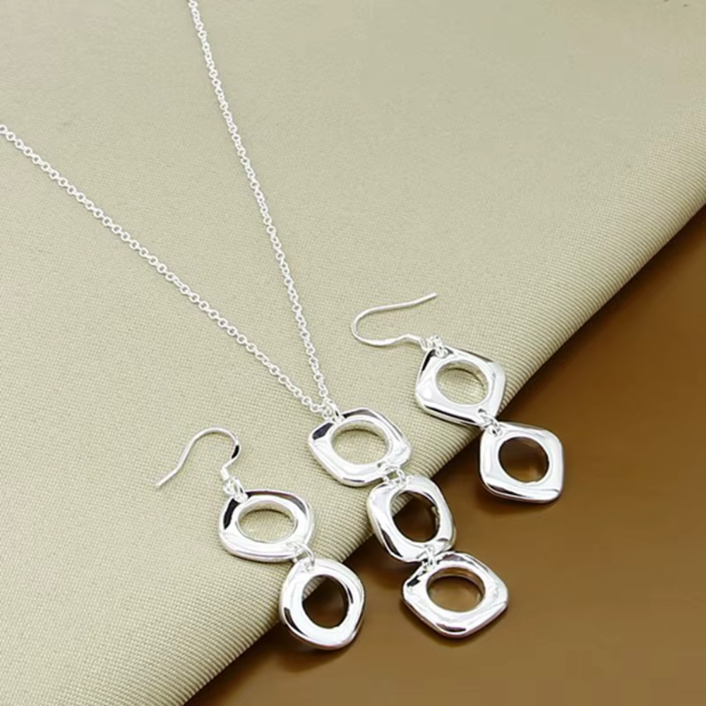 Conjunto Collar y Aros Geom tricos-5