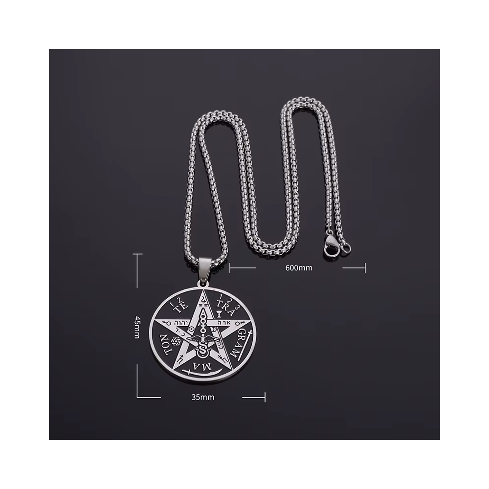 Collar de Acero Colgante Tetragrammaton-2