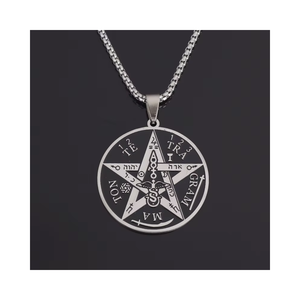 Collar de Acero Colgante Tetragrammaton-3