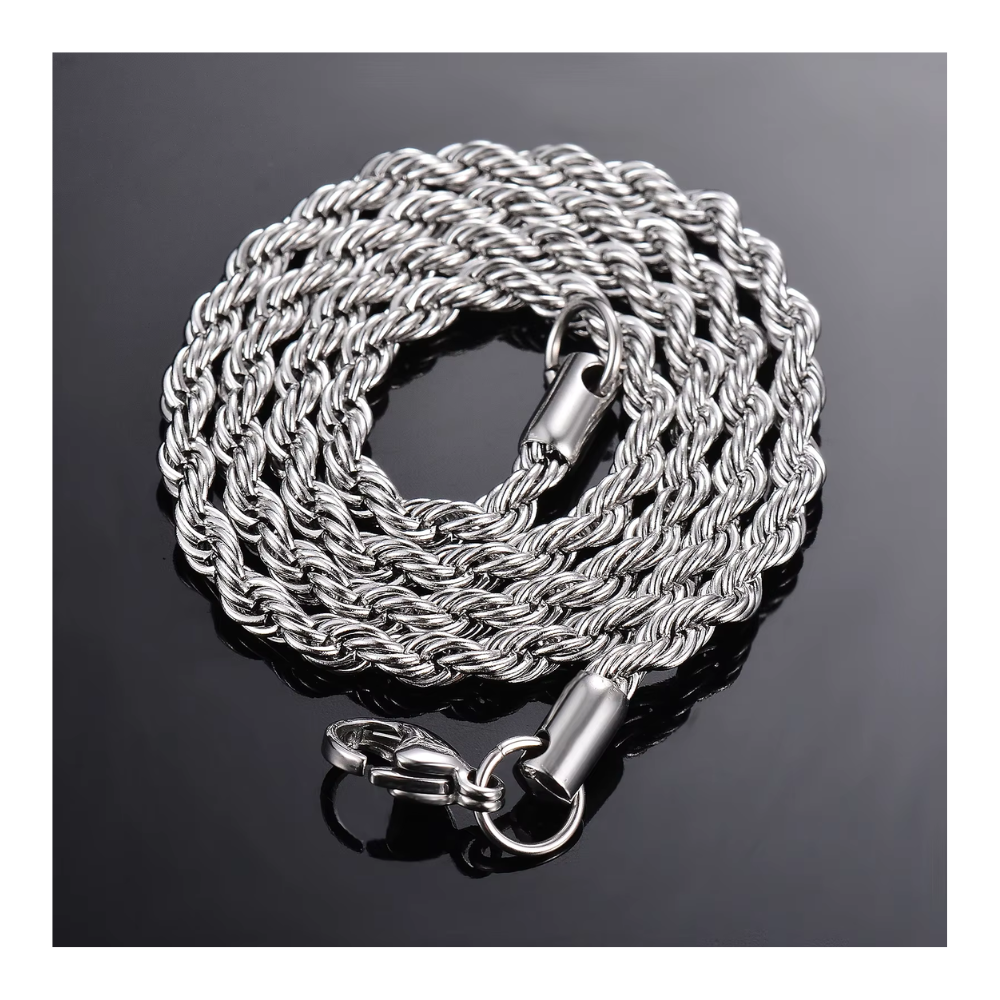 Cadena Plateada Acero Tourbillon 2 mm 40 cm-5