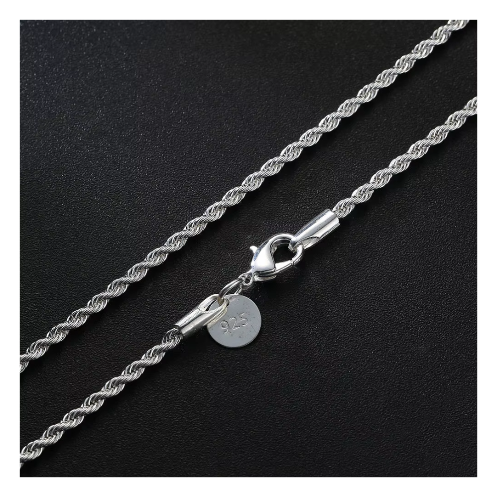 Cadena Plateada Acero Tourbillon 2 mm 40 cm-6