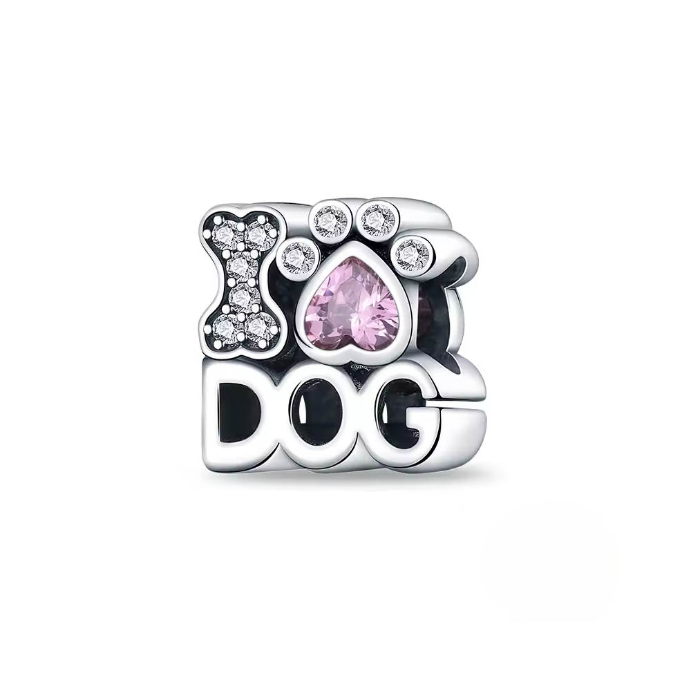 Charm Plateado I Am Dog Con Circones-0