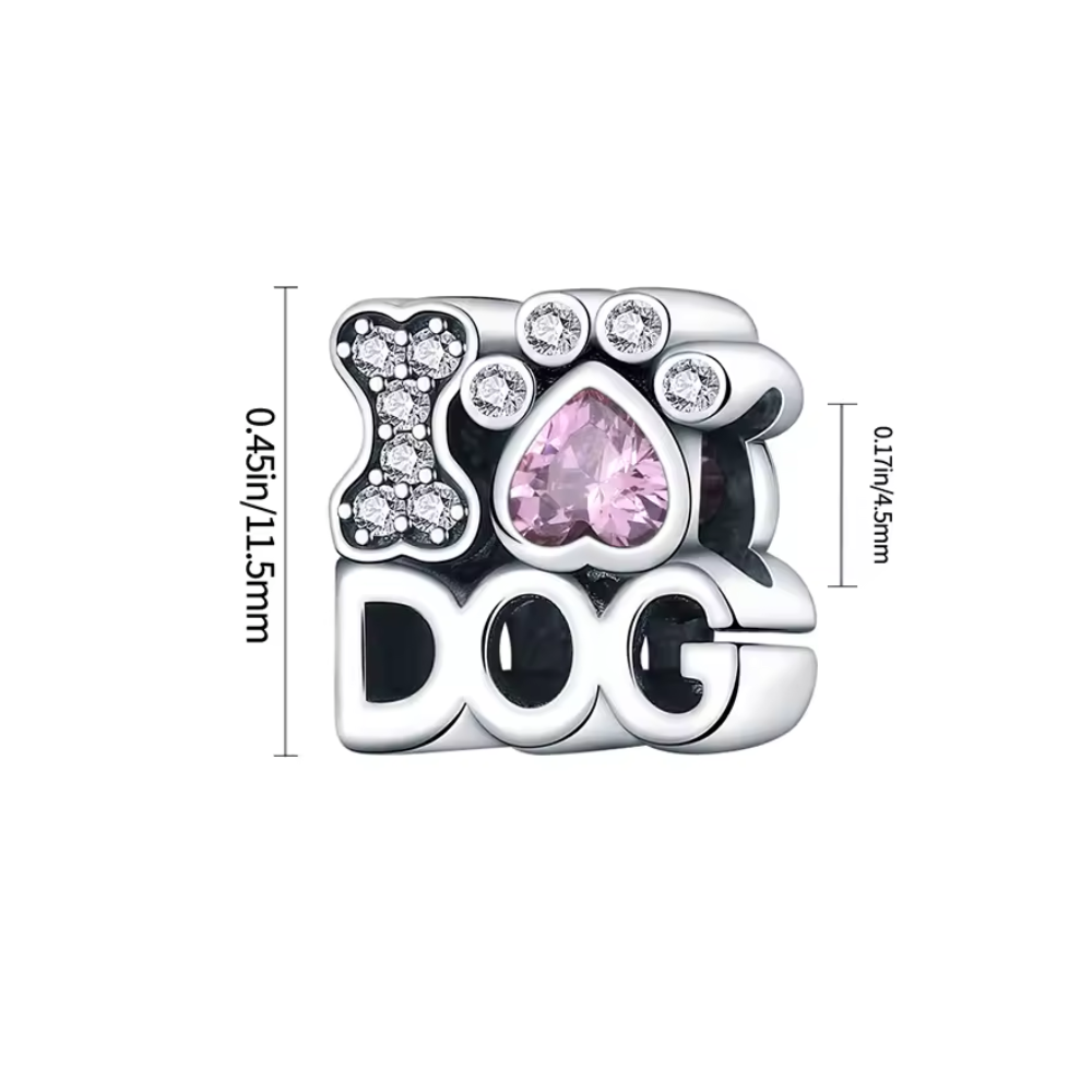 Charm Plateado I Am Dog Con Circones-1