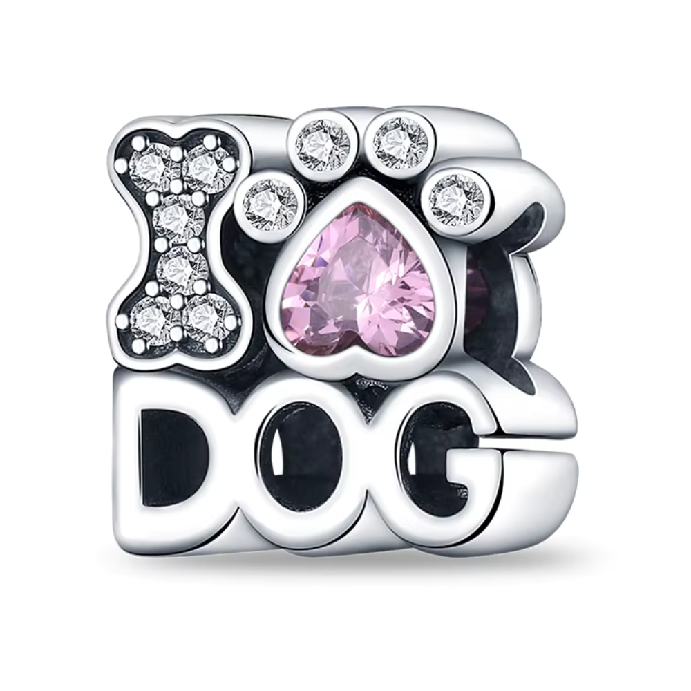 Charm Plateado I Am Dog Con Circones-0