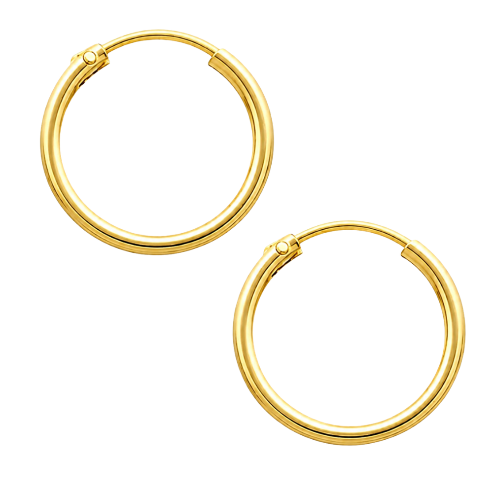 Aros Argolla Lisa 12 mm Ba o de Oro 18K-0
