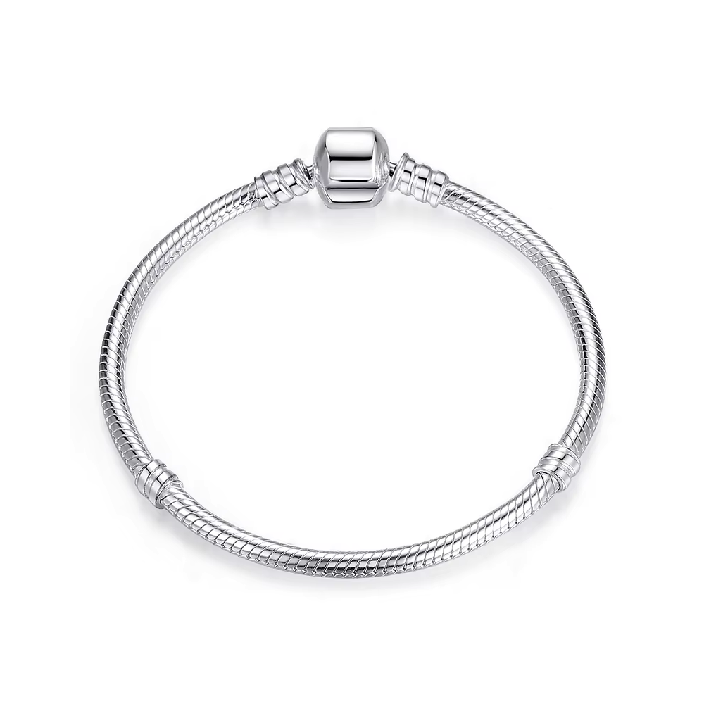 Pulsera Plateada de Acero para Charms 18 CM-0