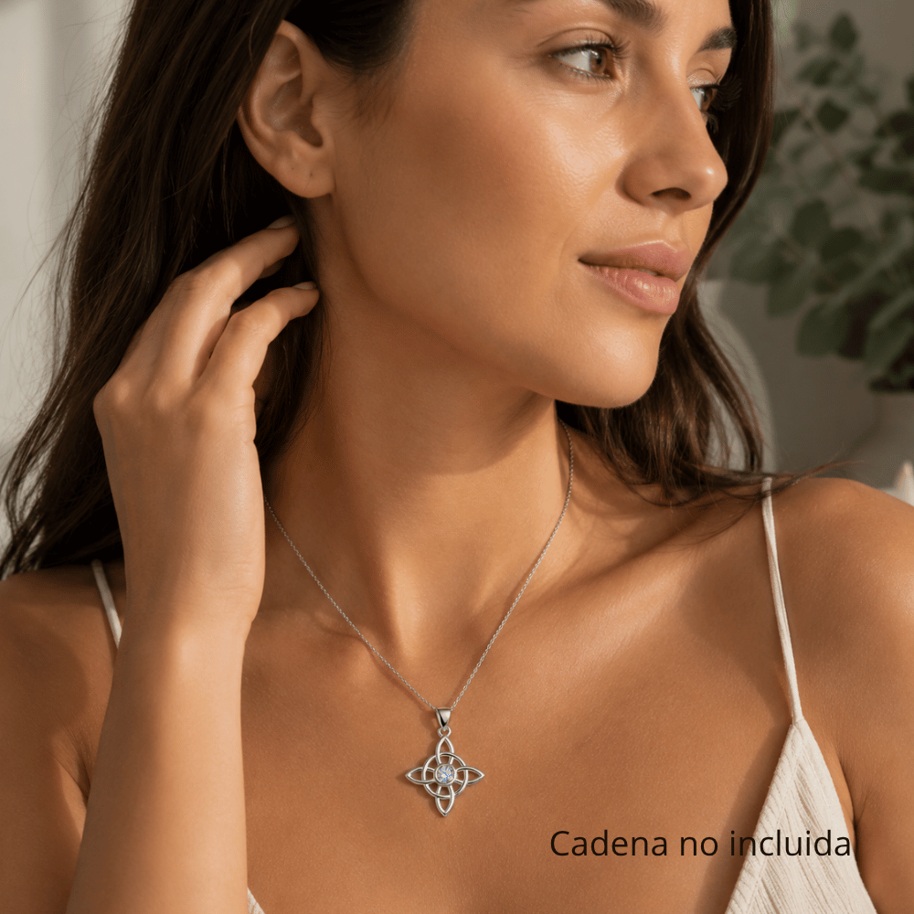 Colgante Nudo de Brujas Tornasol Plata 925-3