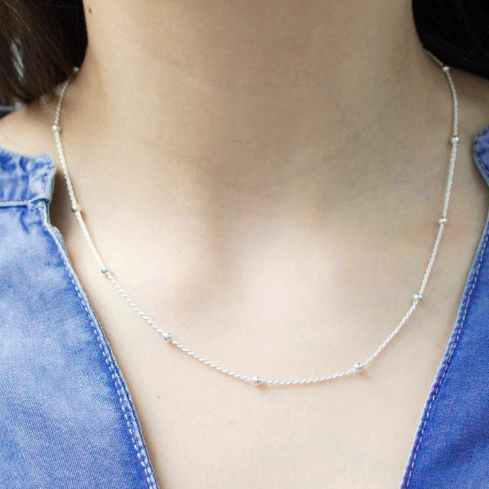 Cadena de Plata 925 Tourbillon con Esferas 50 cm-3