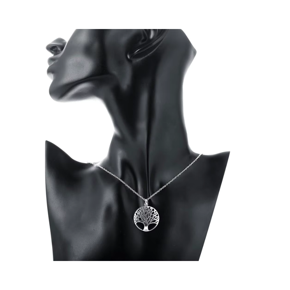 Conjunto De Plata Collar y Aros Árbol De La Vida-4