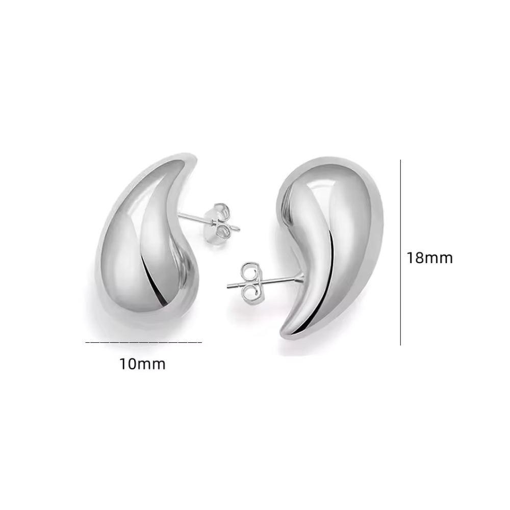 Aros Plata Estilo Gota Chunky 18 mm-2