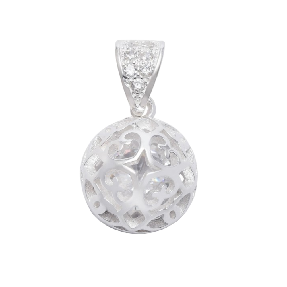 Colgante de Plata Llamador de Ángeles con Circones-2