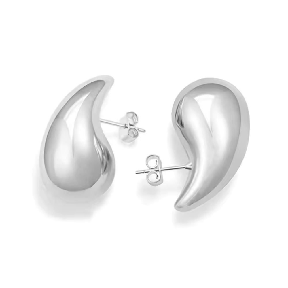 Aros Plata Estilo Gota Chunky 31 mm-2