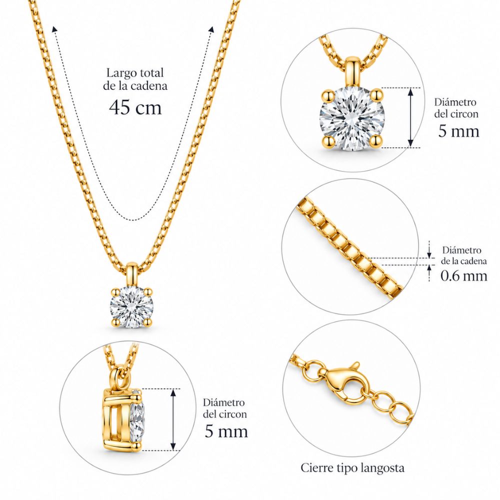 Collar Veneciano Circ n 5 mm Ba o de Oro 18K 45 cm-4
