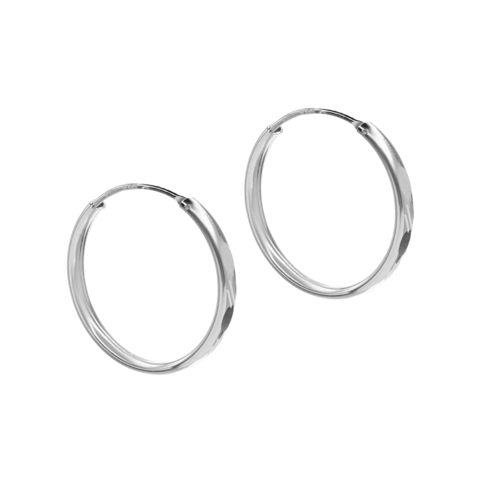 Aros Plata Argolla Borde Ovalado 30 mm-0
