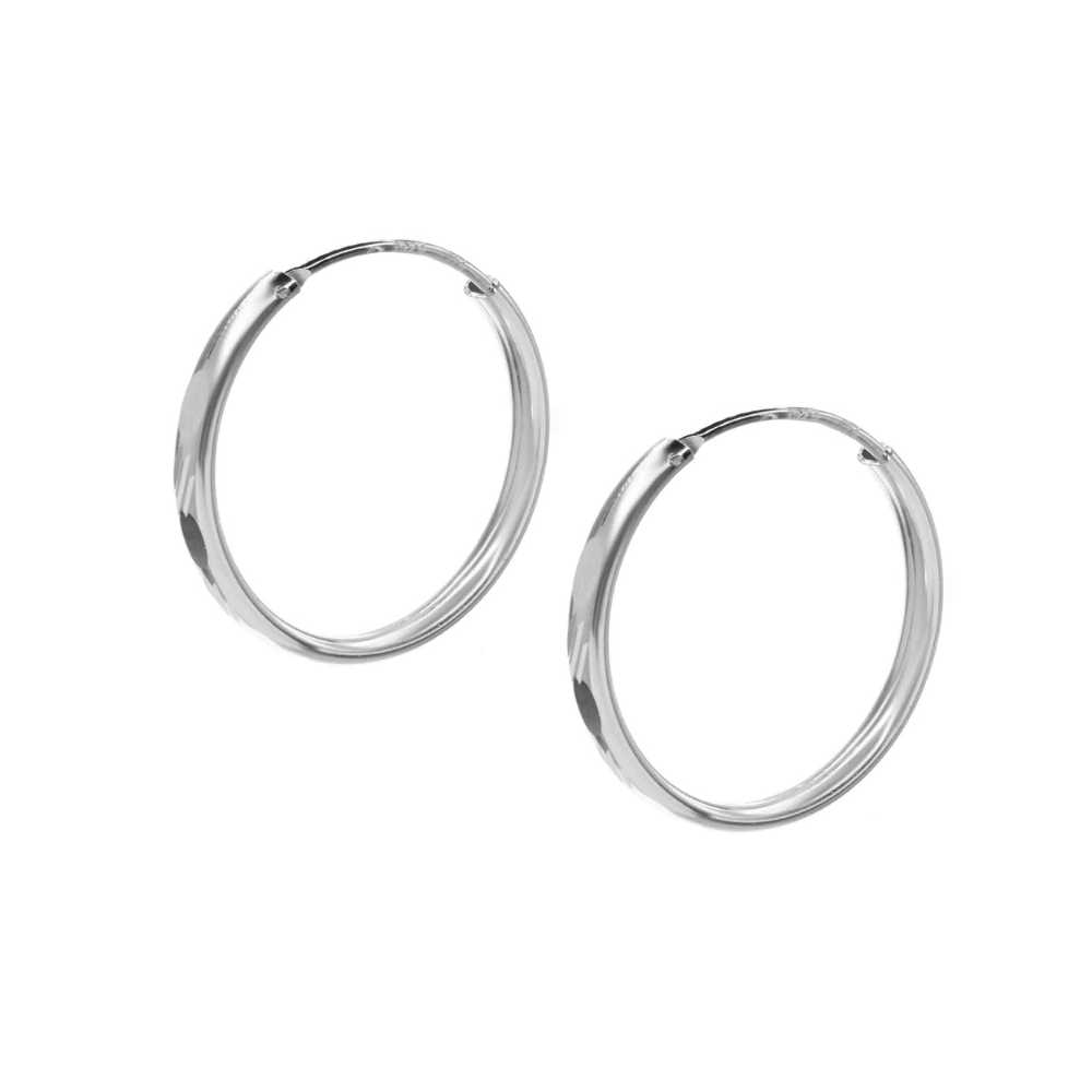 Aros Plata Argolla Borde Ovalado 30 mm-1
